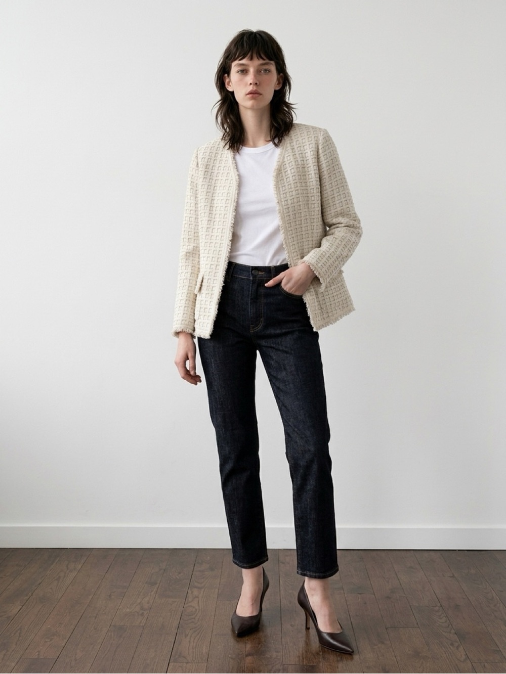 Chico's Cream Textured Women's Blazer size 3/XL